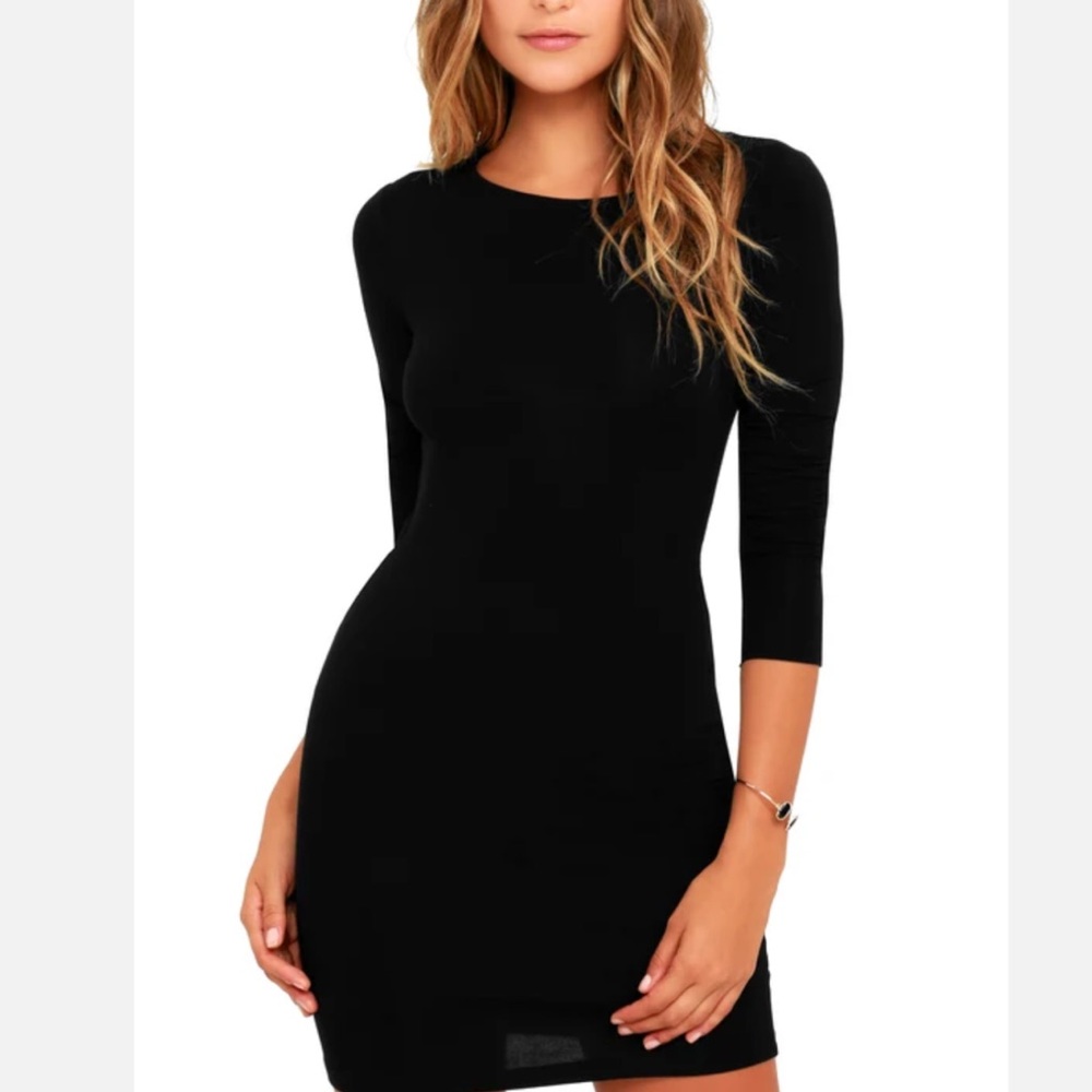 Lulus Long Sleeve Elegant Black Women's Dress